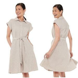 NWT CHAPS Short Sleeve Dress w/ Tie Belt Size 14